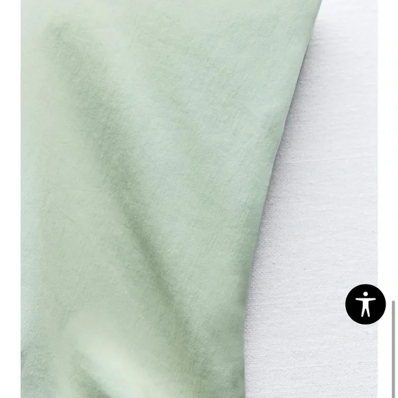 Zara Draped Waist Cotton Midi Dress in Mint Green - Picture 6 of 14